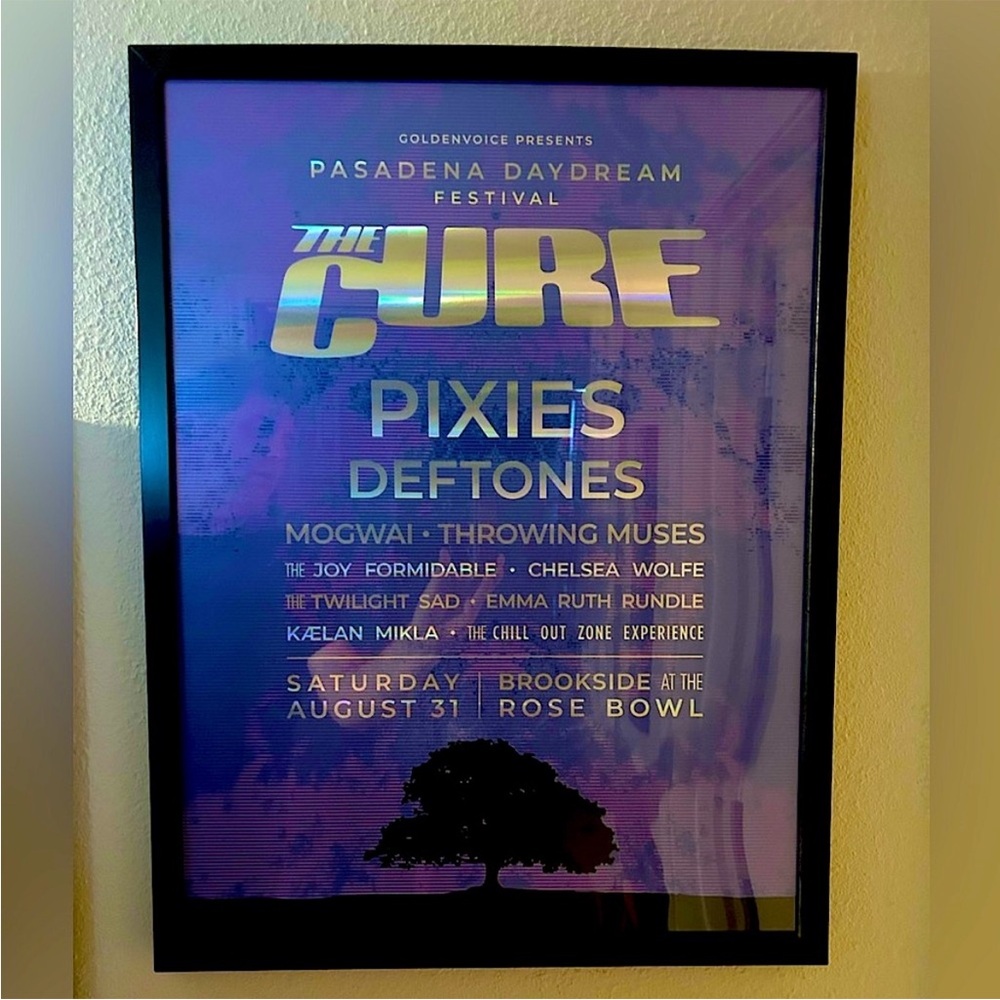 The Cure: Pasadena Daydream Festival Art Poster, 2019. Pixies, Deftones. - Picture 3 of 3